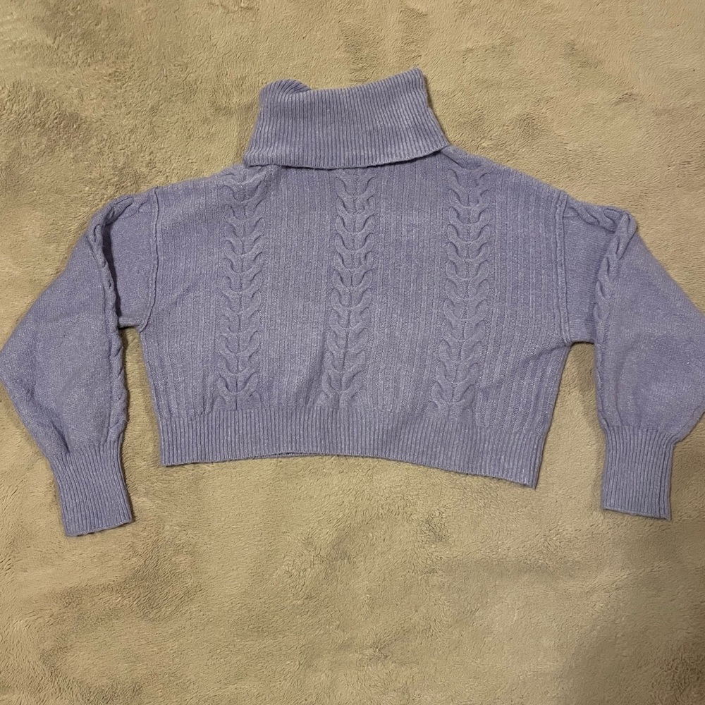Wild Fable Light Purple Knit Cropped Sweater